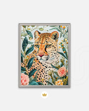 Floral Leopard Gaze