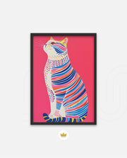 Neon Stripe Cat