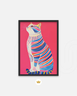 Neon Stripe Cat