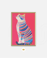 Neon Stripe Cat