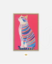 Neon Stripe Cat