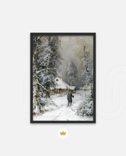Winter Cabin Path