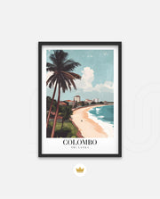 Colombo Sri Lanka Vintage Travel Poster
