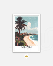 Colombo Sri Lanka Vintage Travel Poster