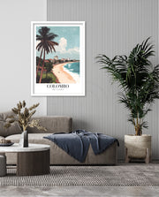 Colombo Sri Lanka Vintage Travel Poster