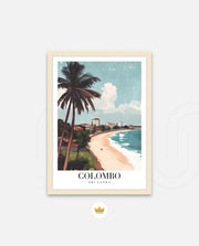 Colombo Sri Lanka Vintage Travel Poster
