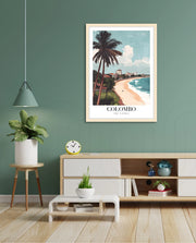 Colombo Sri Lanka Vintage Travel Poster