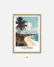 Colombo Sri Lanka Vintage Travel Poster