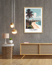 Colombo Sri Lanka Vintage Travel Poster