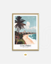 Colombo Sri Lanka Vintage Travel Poster