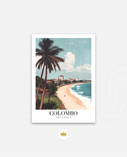 Colombo Sri Lanka Vintage Travel Poster