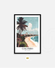 Colombo Sri Lanka Vintage Travel Poster
