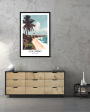 Colombo Sri Lanka Vintage Travel Poster