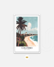 Colombo Sri Lanka Vintage Travel Poster