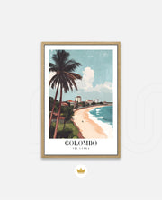 Colombo Sri Lanka Vintage Travel Poster