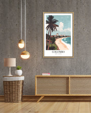 Colombo Sri Lanka Vintage Travel Poster