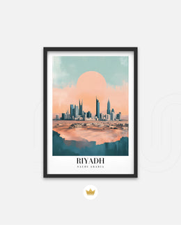 Riyadh Saudi Arabia Vintage Travel Poster