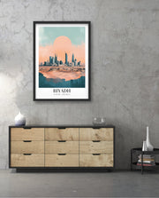 Riyadh Saudi Arabia Vintage Travel Poster