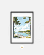 Espoo Finland Vintage Travel Poster