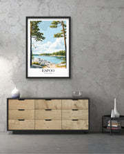 Espoo Finland Vintage Travel Poster