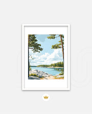 Espoo Finland Vintage Travel Poster