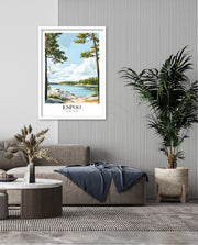 Espoo Finland Vintage Travel Poster
