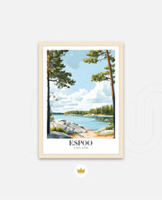 Espoo Finland Vintage Travel Poster