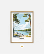 Espoo Finland Vintage Travel Poster