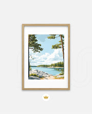 Espoo Finland Vintage Travel Poster