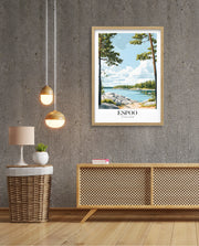 Espoo Finland Vintage Travel Poster