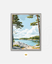 Espoo Finland Vintage Travel Poster