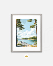 Espoo Finland Vintage Travel Poster