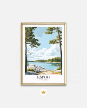 Espoo Finland Vintage Travel Poster
