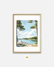 Espoo Finland Vintage Travel Poster