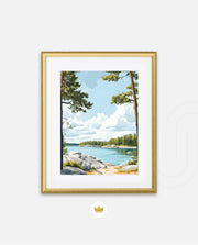 Espoo Finland Vintage Travel Poster