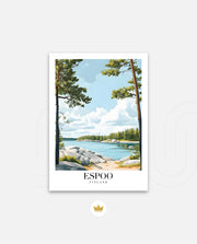 Espoo Finland Vintage Travel Poster