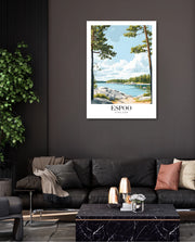 Espoo Finland Vintage Travel Poster