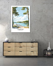 Espoo Finland Vintage Travel Poster