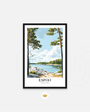 Espoo Finland Vintage Travel Poster