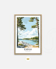 Espoo Finland Vintage Travel Poster