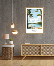 Espoo Finland Vintage Travel Poster