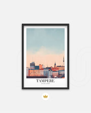 Tampere Finland Vintage Travel Poster