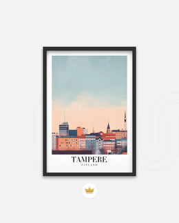 Tampere Finland Vintage Travel Poster