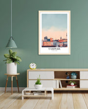 Tampere Finland Vintage Travel Poster