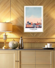 Tampere Finland Vintage Travel Poster